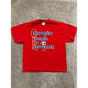 Smack Apparel Chicago Cubs T Shirt Mens L Red Completely Useless By September